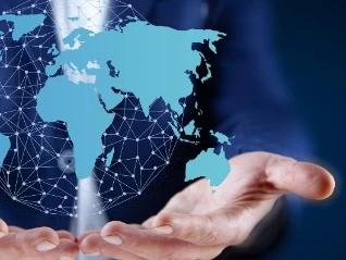 man holding world map