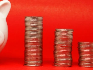 Piggybank and money