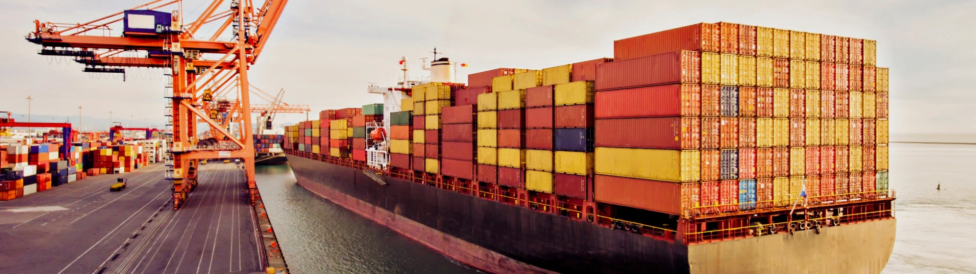 Shipping container at dockside