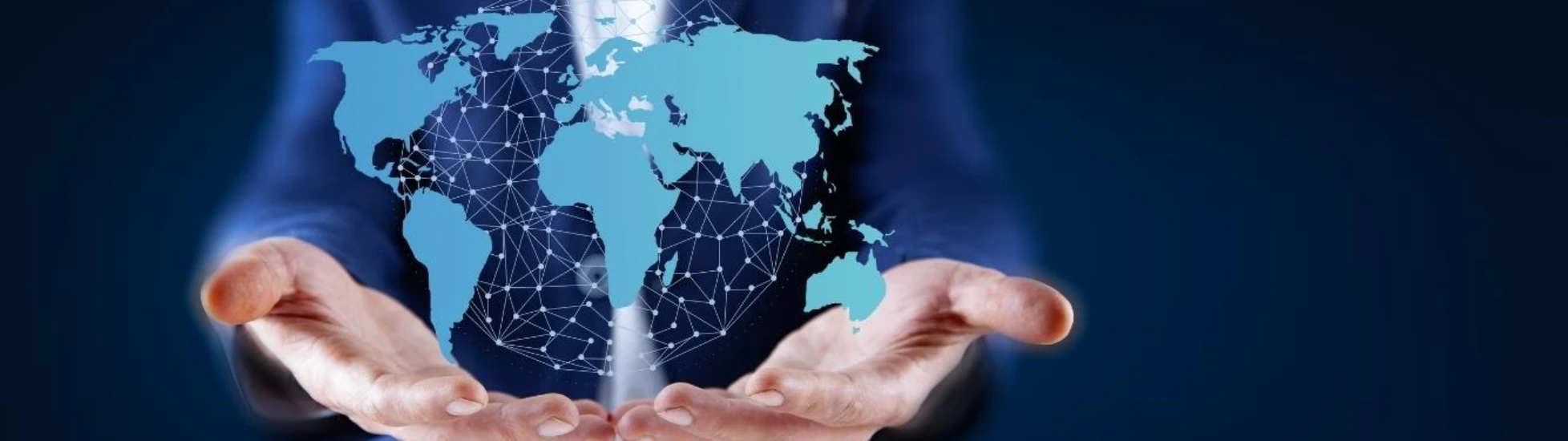 man holding world map